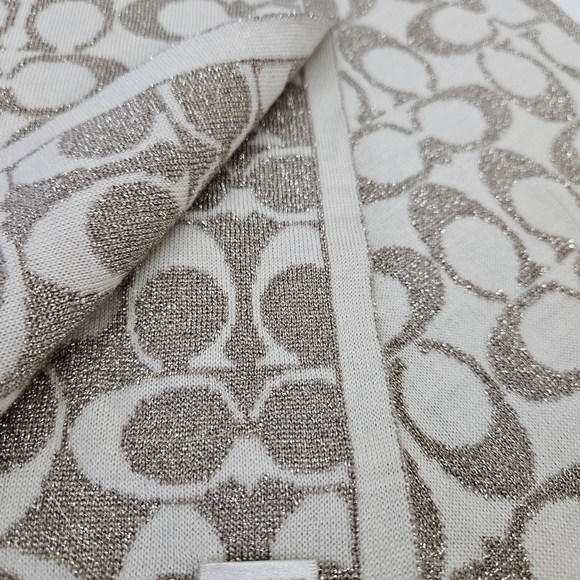 Coach Glitter Signature Logo Double-Sided Rectangle Scarf - Picture 3 of 6